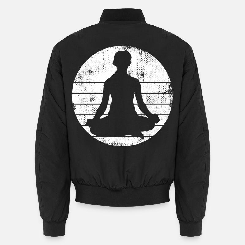 Yogi Sketch - Unisex Bomber Jacket - black