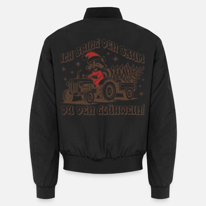 Ich bring den Baum – Lustiger Weihnachts-Traktor Unisex Bomberjacke