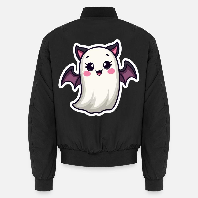Halloween Bat Ghost Unisex Bomber Jacket