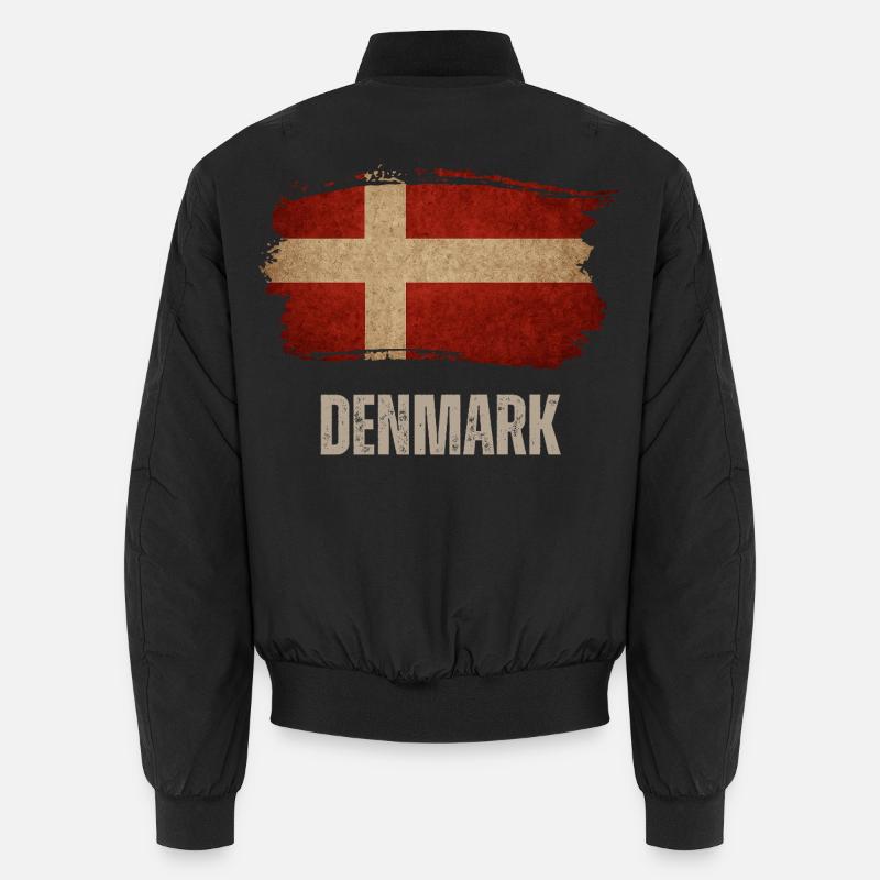 Vintage Denmark, Denmark flag Unisex Bomber Jacket