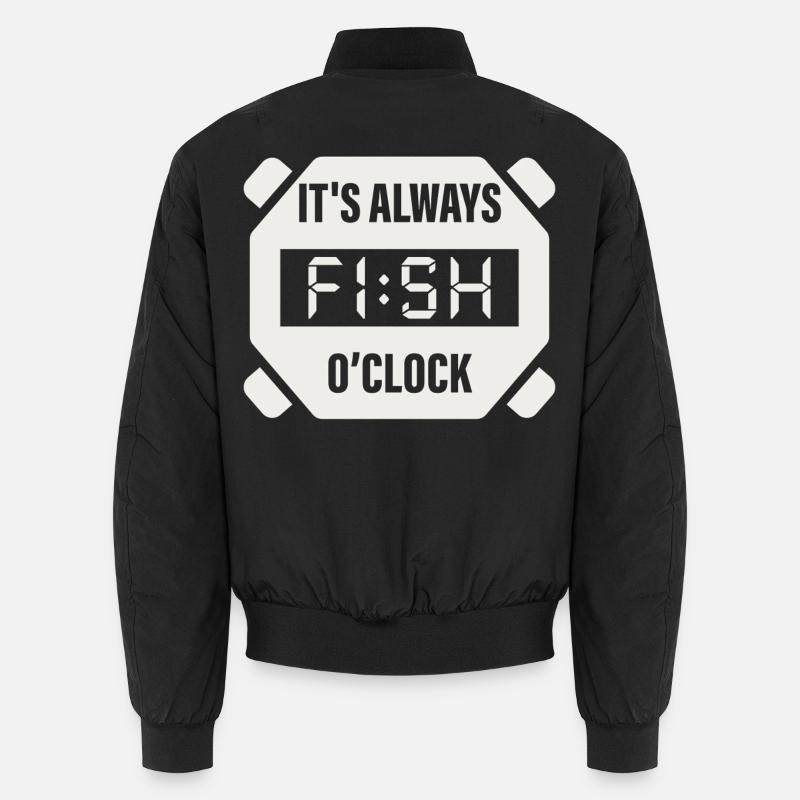Es ist immer Fish O'Clock Angeldesign Unisex Bomberjacke