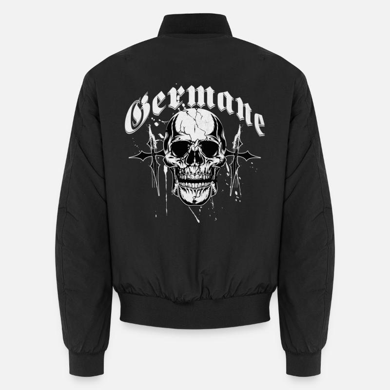 Gothischer Schädel Kreuzdruck Germane - Unisex Bomberjacke - Schwarz