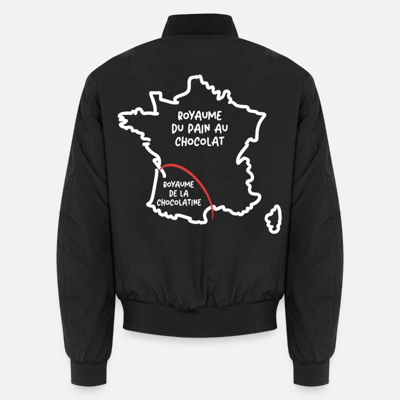 Pain au Chocolat oder Chocolatine lustige Karte Frankreich Unisex Bomberjacke