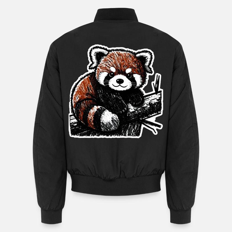 Cute Red Panda (Charcoal/Crayon) Unisex Bomber Jacket