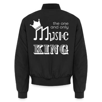 Music King - design musical pour hommes - Bomber unisexe - noir - Dos - AI Model Male 185 light (185cm)