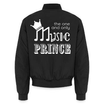 Music Prince - Geschenk für Jungs die Musik lieben - Unisex Bomberjacke - Schwarz - Hinten - AI Model Male 185 light (185cm)