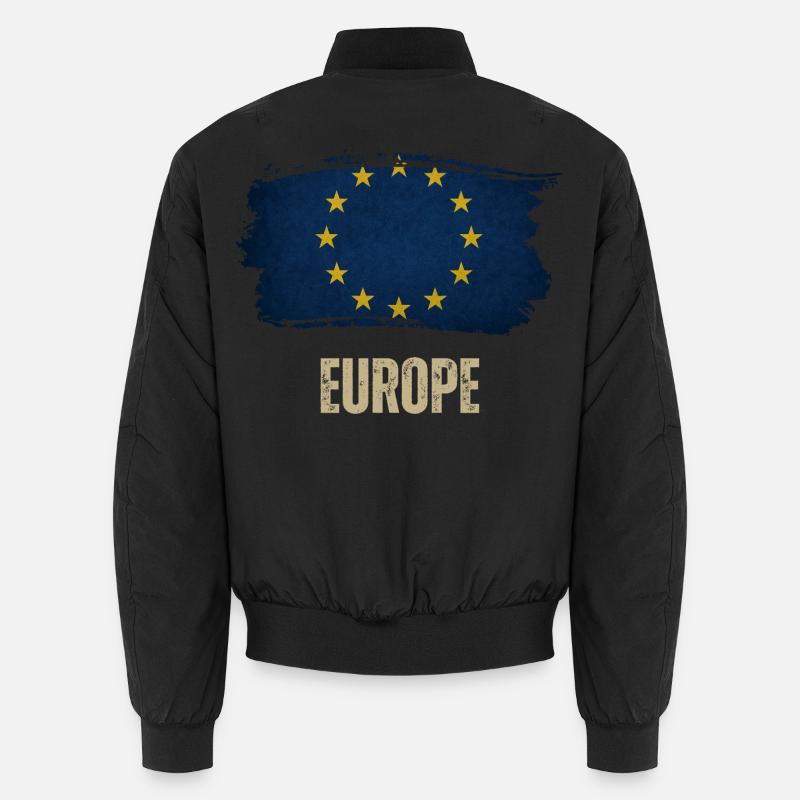Drapeau grunge de l’Europe, j’aime l’Europe Bomber unisexe