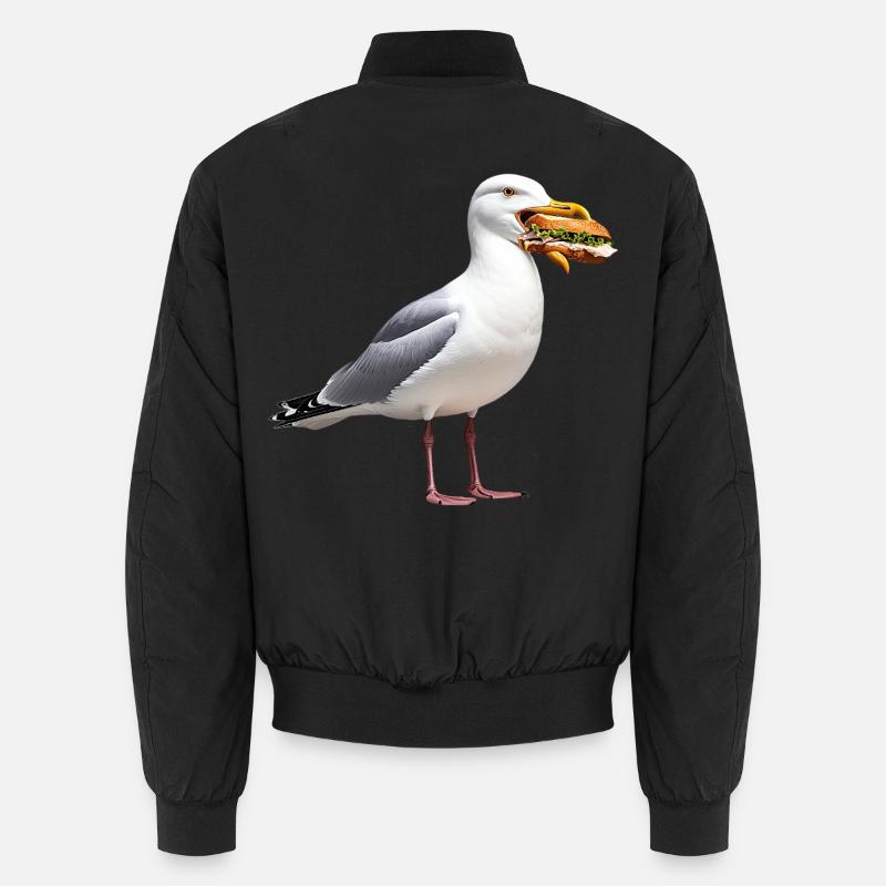 Herrgull-with-Fish Rolls - Unisex Bomber Jacket - black