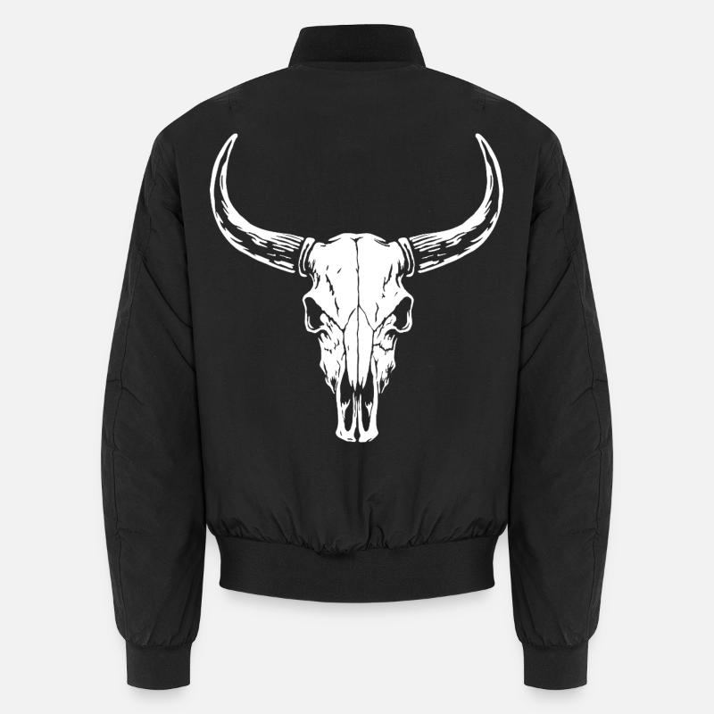 Stier Schädel Silhouette - Western Style - Unisex Bomberjacke - Schwarz