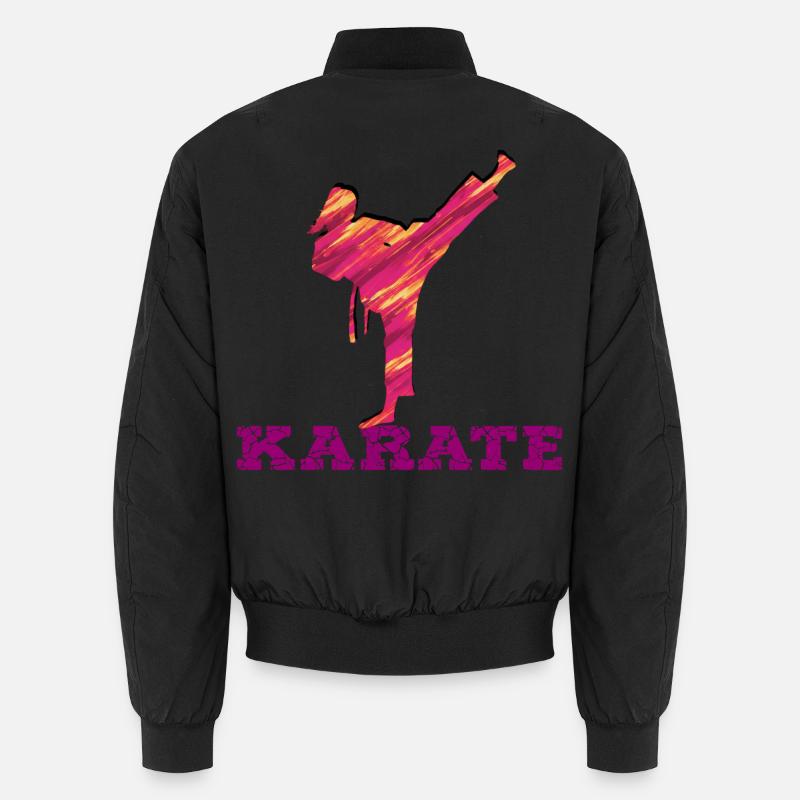 Karaté Silhouette Explosion de couleurs Bomber unisexe