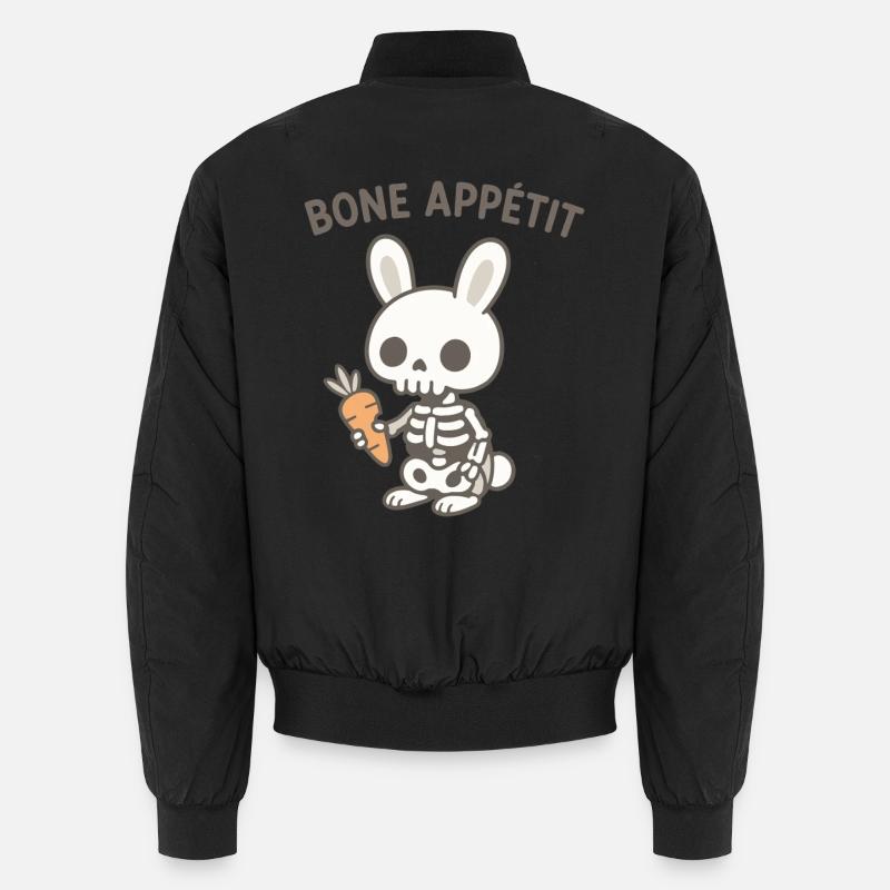 Knochen Appetit Skelett Hase - Unisex Bomberjacke - Schwarz