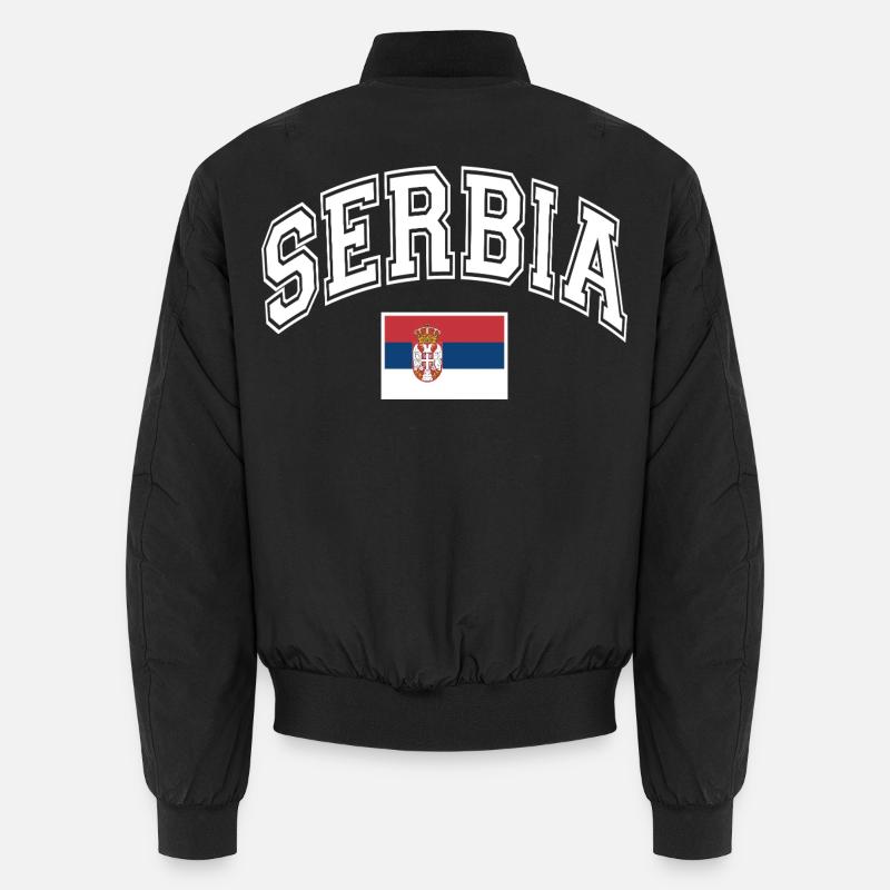 Serbien  - Unisex Bomberjacke - Schwarz