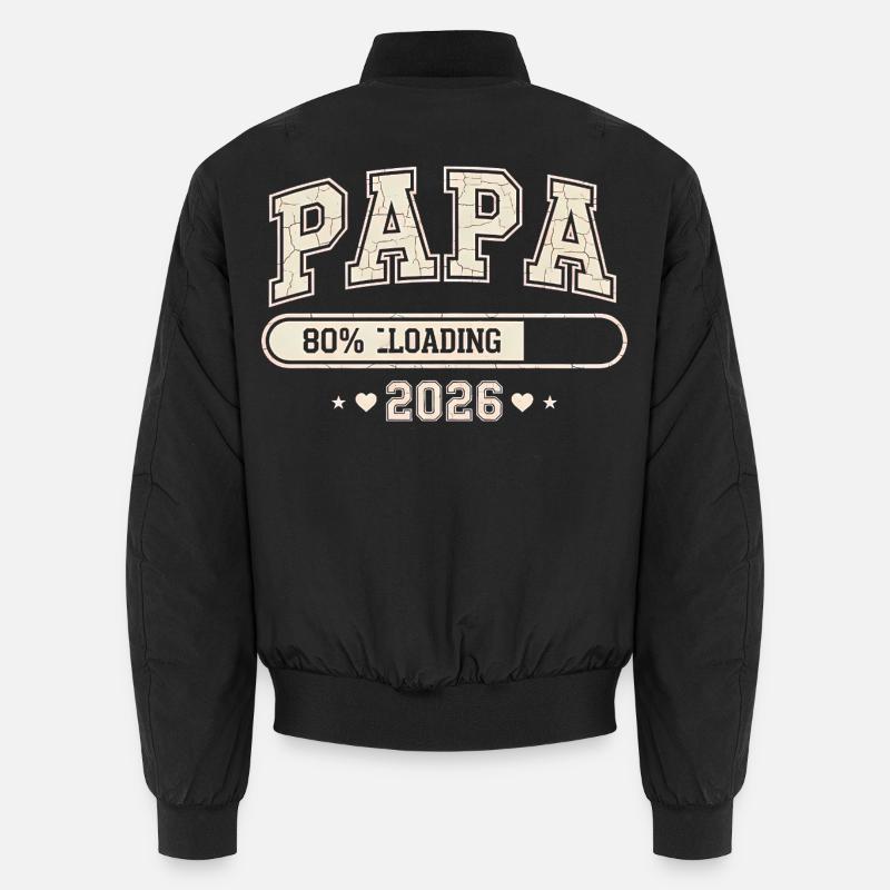Papa 2026 Loading Werdender Papa - Unisex Bomberjacke - Schwarz