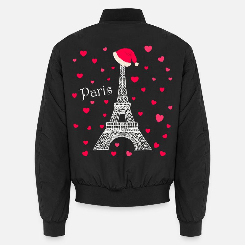 Paris Love Spark Eiffel Tower Christmas Unisex Bomber Jacket