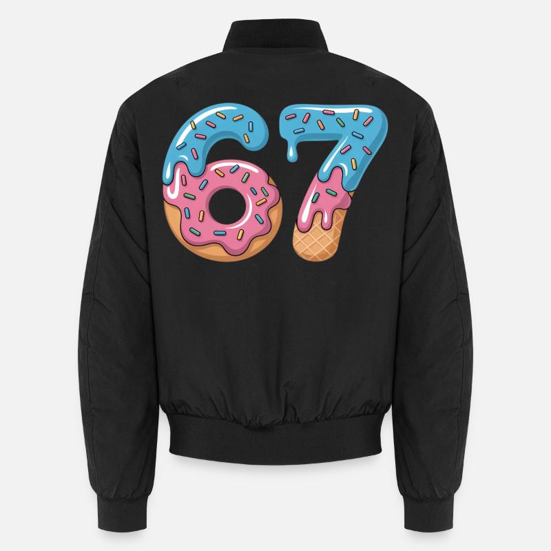 Donut numbers 6 and 7 - Unisex Bomber Jacket - black