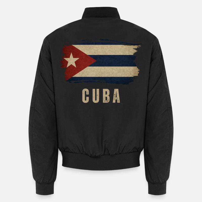 Drapeau grunge de Cuba, fier Cubain Bomber unisexe