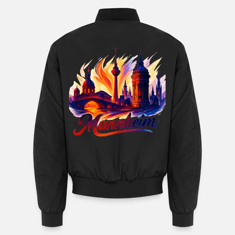 Mannheim City Silhouette Magnificent Gift - Unisex Bomber Jacket - black