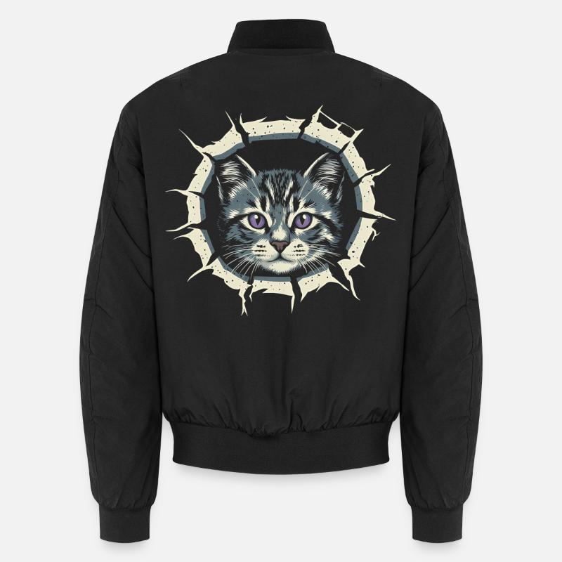 Chat déchiré tissu - Cadeau gothique mignon Bomber unisexe