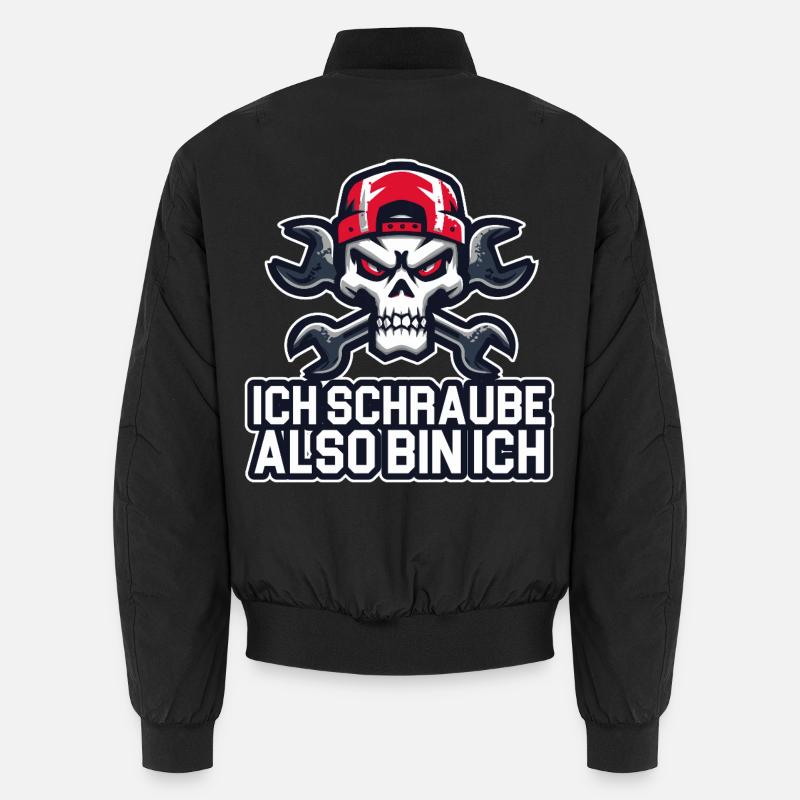 I screw, therefore I am – workshop philosophy Unisex Bomber Jacket