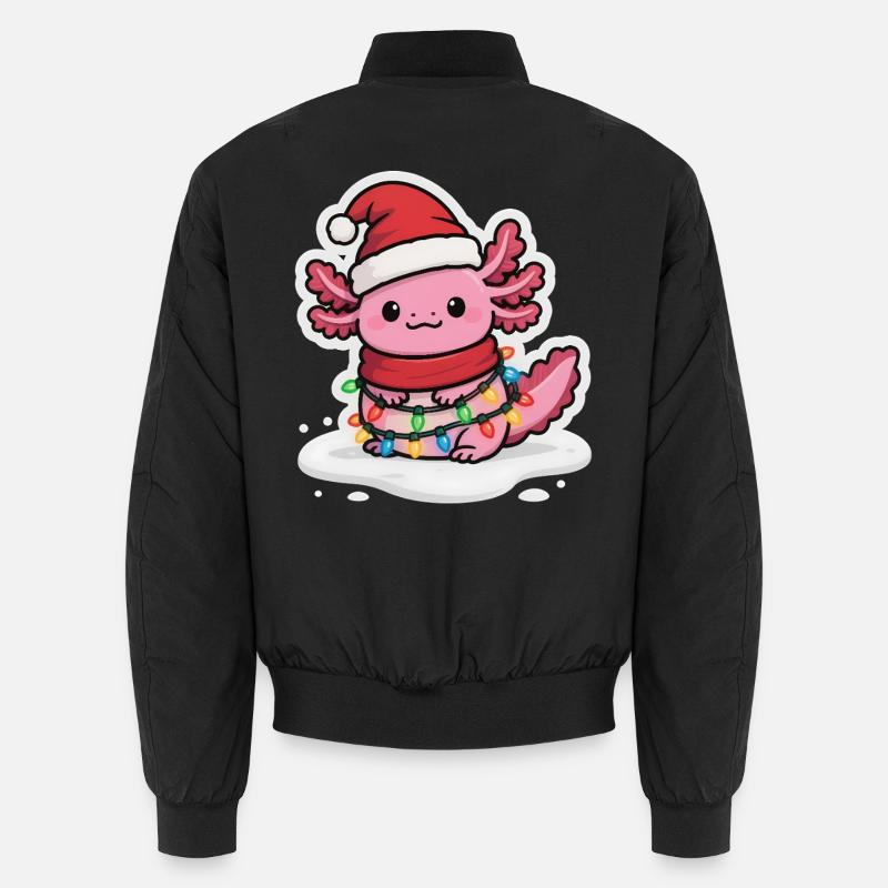 Funny Axolotl Christmas Unisex Bomber Jacket