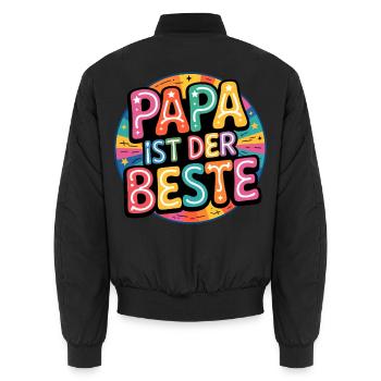 Papa ist der Beste - Unisex Bomberjacke - Schwarz - Hinten - AI Model Male 185 light (185cm)