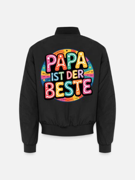 DAD IS THE BEST - Unisex Bomber Jacket - black