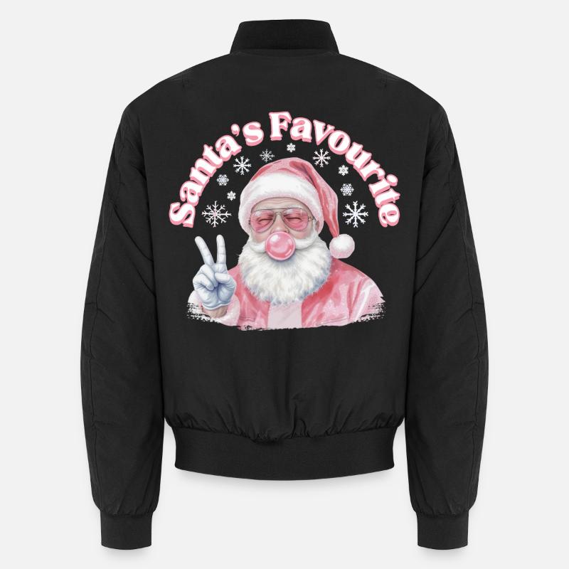 Pink Santa Friedenzeichen Unisex Bomberjacke