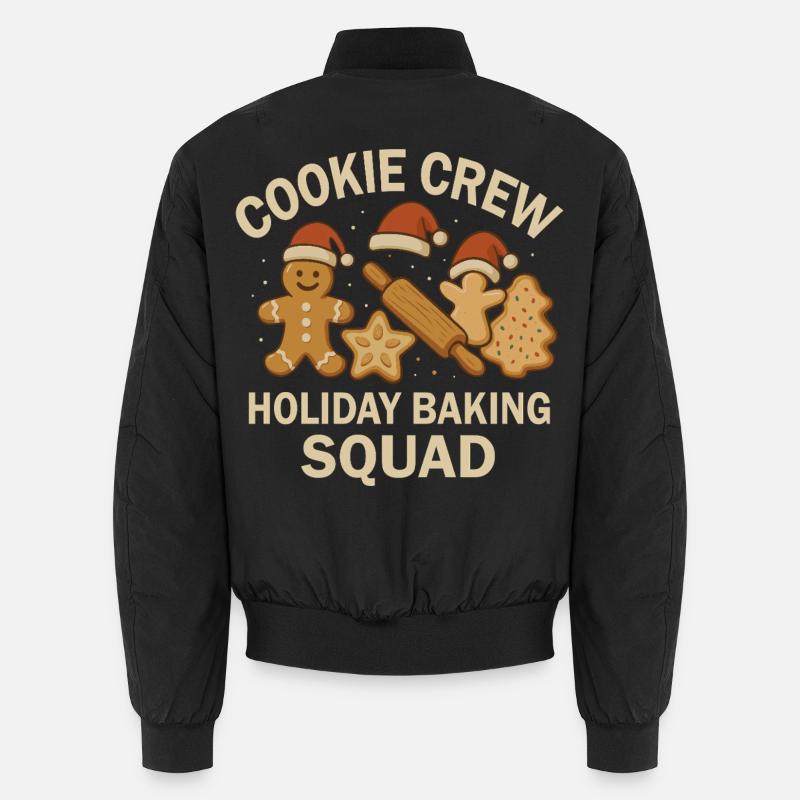 Christmas Baking Team - Cookie Crew Motif - Unisex Bomber Jacket - black