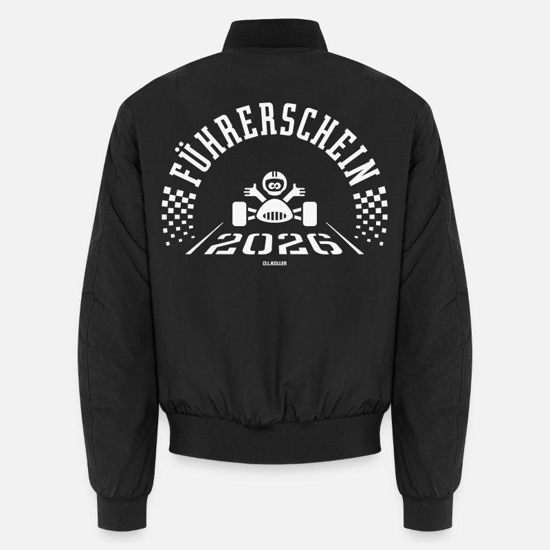 2026 Driver's License (Novice Driver/White) - Unisex Bomber Jacket - black