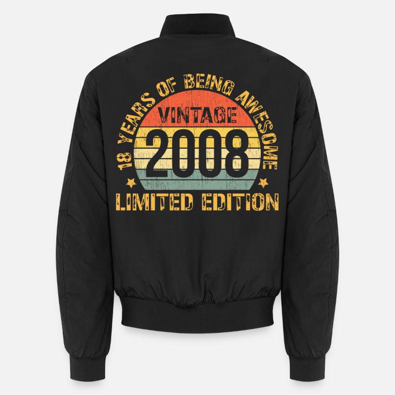 Millésime 2008 Edition Limitée 18 Ans Anniversaire Bomber unisexe