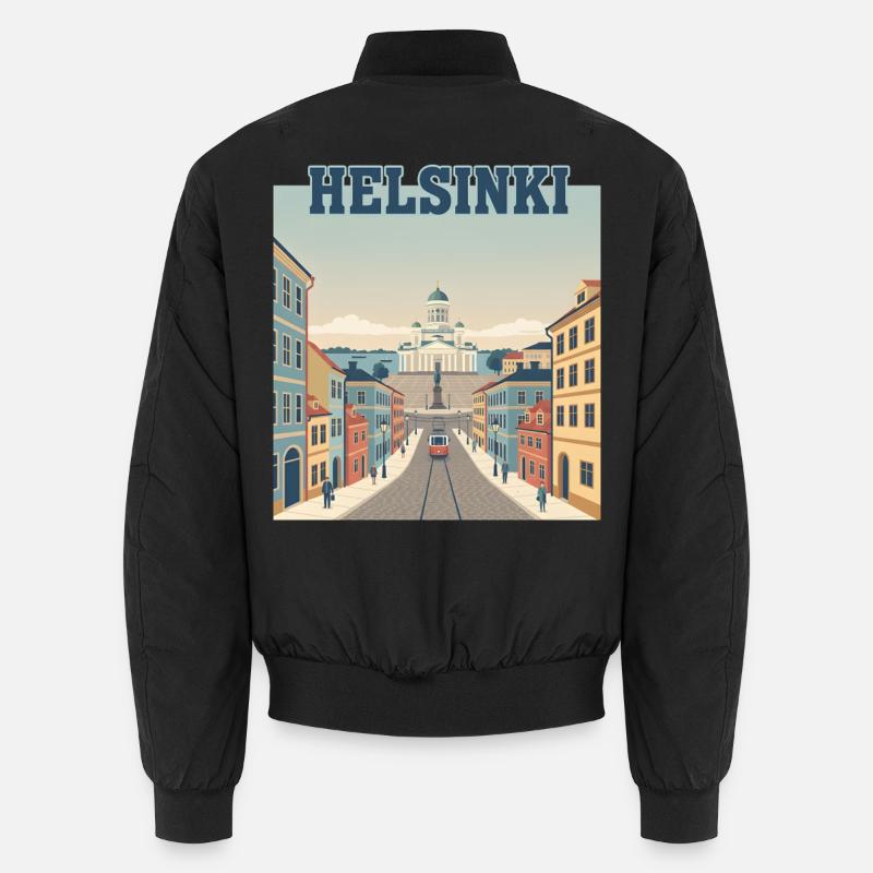 Tramway d’Helsinki vers la place du Sénat Bomber unisexe