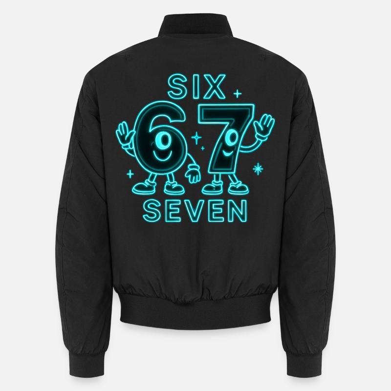 6 7 Six Seven Memes Gift - Unisex Bomber Jacket - black
