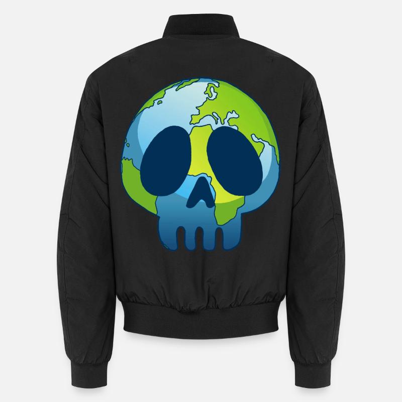 Der Schädel des Planeten Erde Unisex Bomberjacke