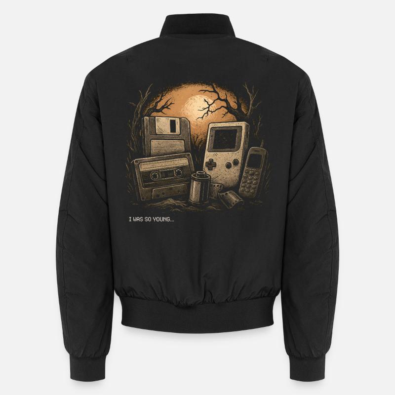 Retro-Nostalgie – Ich war so jung, Tee - Unisex Bomberjacke - Schwarz