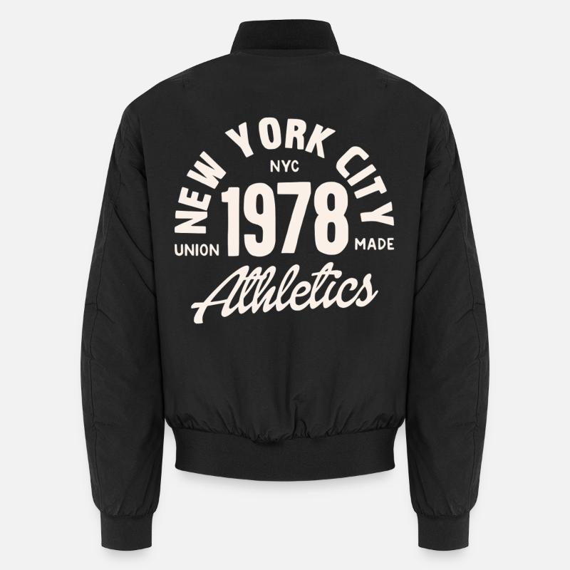Athlétisme rétro NYC 1978 - Bomber unisexe - noir