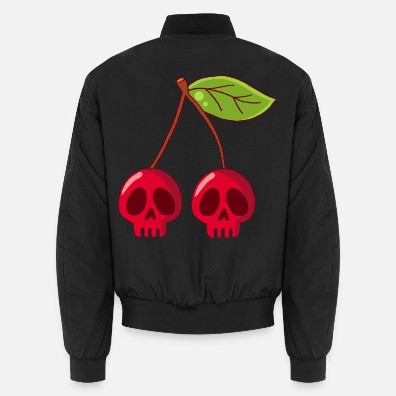 Kirsch-Schädel - Unisex Bomberjacke - Schwarz