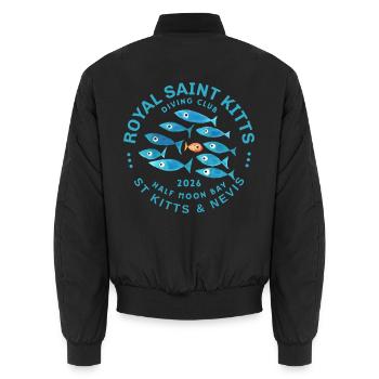 Royal Saint Kitts Tauchen 2026 - Unisex Bomberjacke - Schwarz - Hinten - AI Model Male 185 light (185cm)