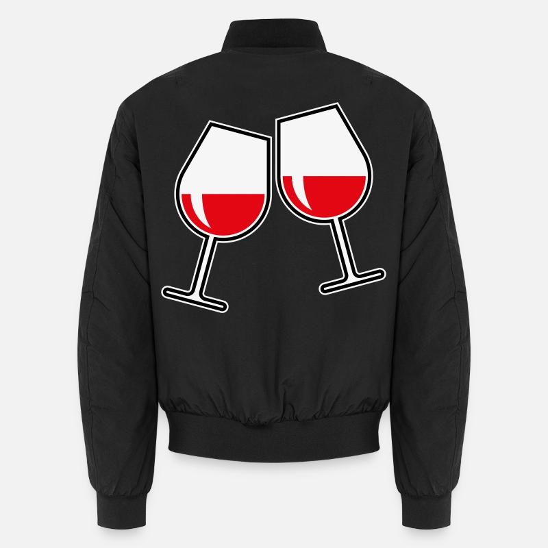 2 verres à vin rouge (vin rouge / vin / bulbeux / à 3°C) Bomber unisexe