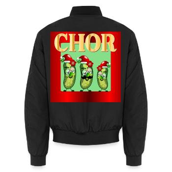 WEIHNACHTEN SINGEN CHOR - Unisex Bomberjacke - Schwarz - Hinten - AI Model Male 185 light (185cm)
