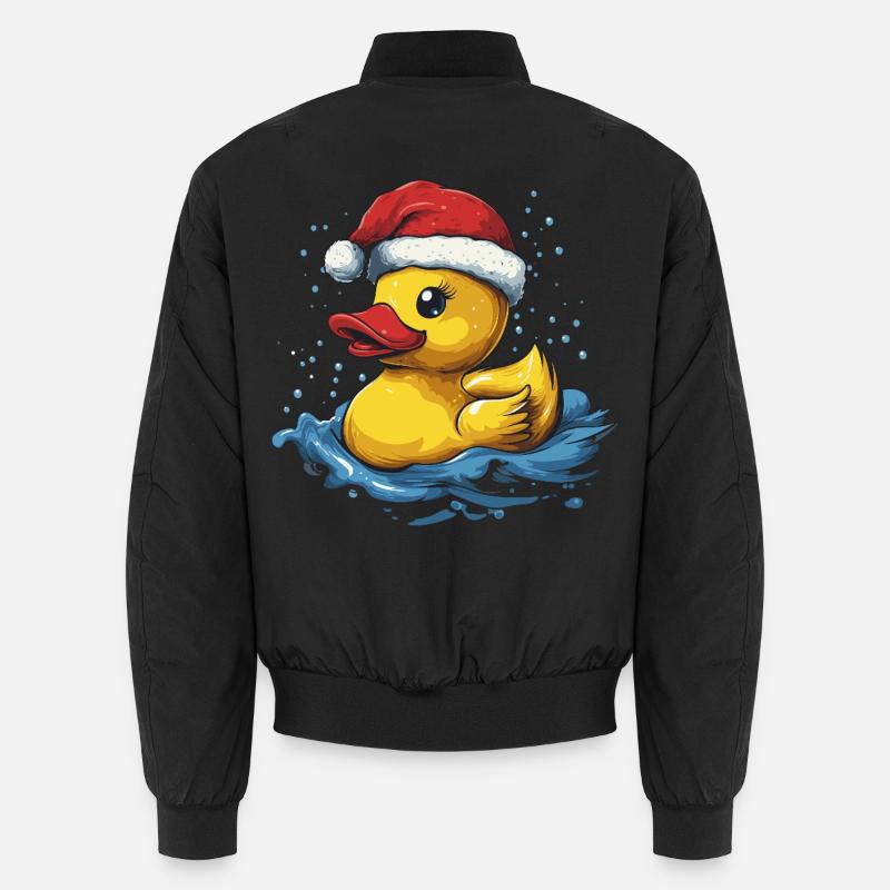 Mignon canard de Noël avec le Père Noël Chapeau Bomber unisexe