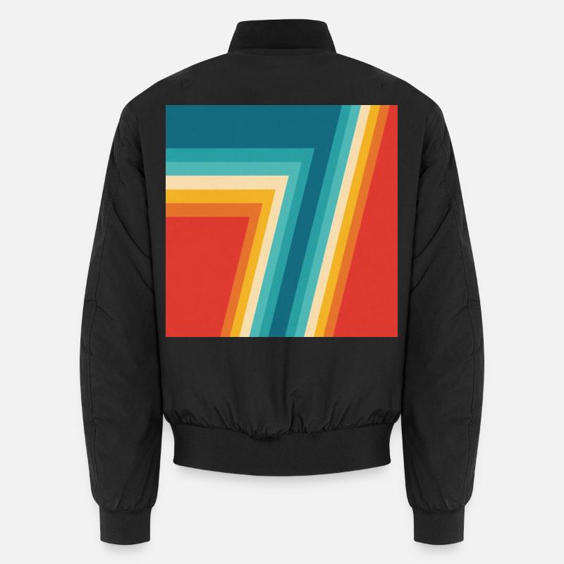 Colorful Retro Stripes Geometry Unisex Bomber Jacket