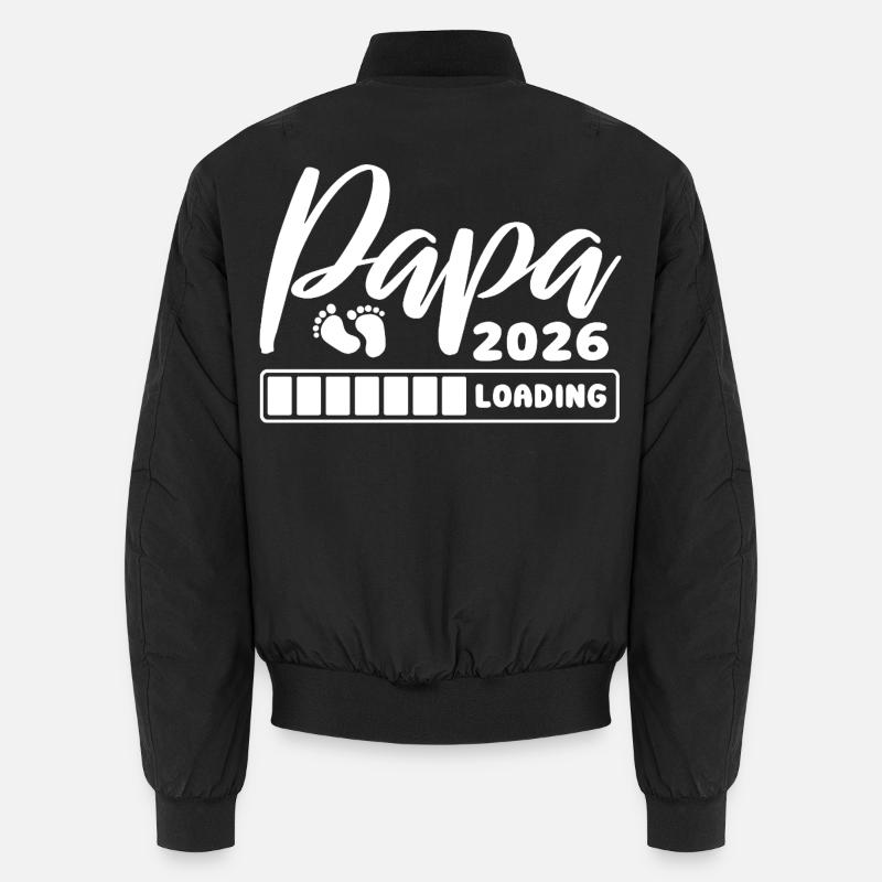 Papa 2026 loading - Schwangerschaft - Geschenk - Unisex Bomberjacke - Schwarz