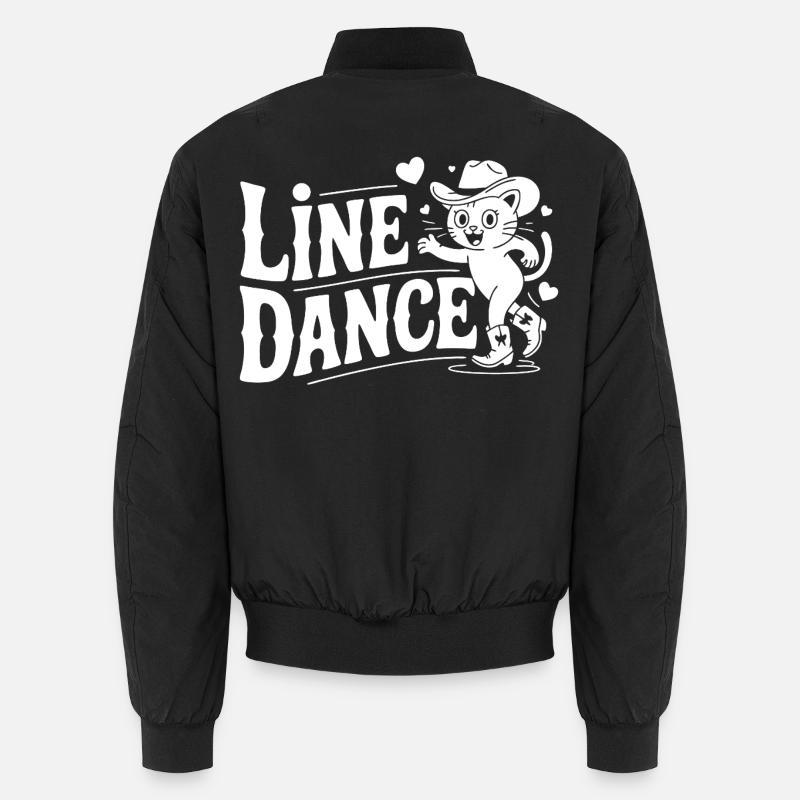 Line Dance Katze Silhouette Unisex Bomberjacke