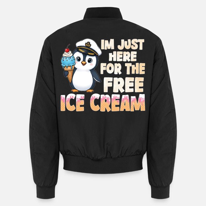 Penguin Captain - Unisex Bomber Jacket - black