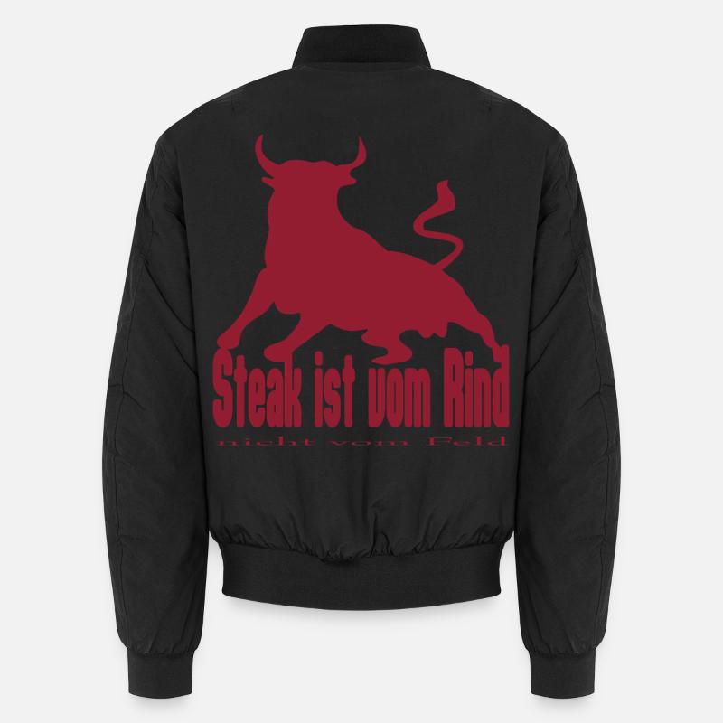 Steak is Beef - King Bull Silhouette - Unisex Bomber Jacket - black
