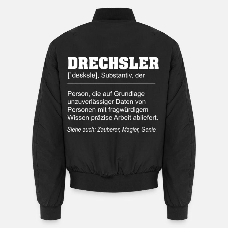 Définition : Tourneur sur bois : Drôle - Bomber unisexe - noir