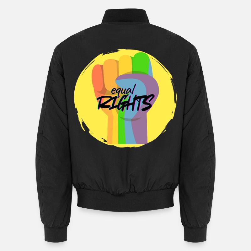 Rainbow Fist Pride Equality Unisex Bomber Jacket