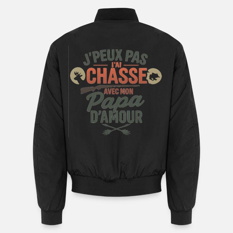 Jagd mit Papa d'amour - Unisex Bomberjacke - Schwarz