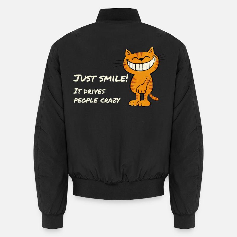 Juste sourire – chat souriant espiègle qui dit Bomber unisexe