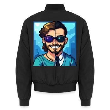 BOY MEET BOY - nice people - Bomber unisexe - noir - Dos - AI Model Male 185 light (185cm)